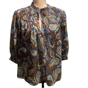 Marie Oliver Women’s Pretty Silk Blend Half Sleeve Peep Hole Colorful Silver M